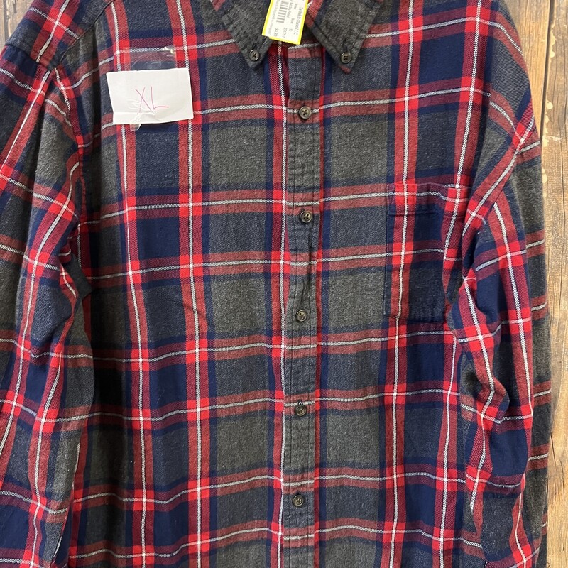 Red/ Gray Flannel, Size: Xl