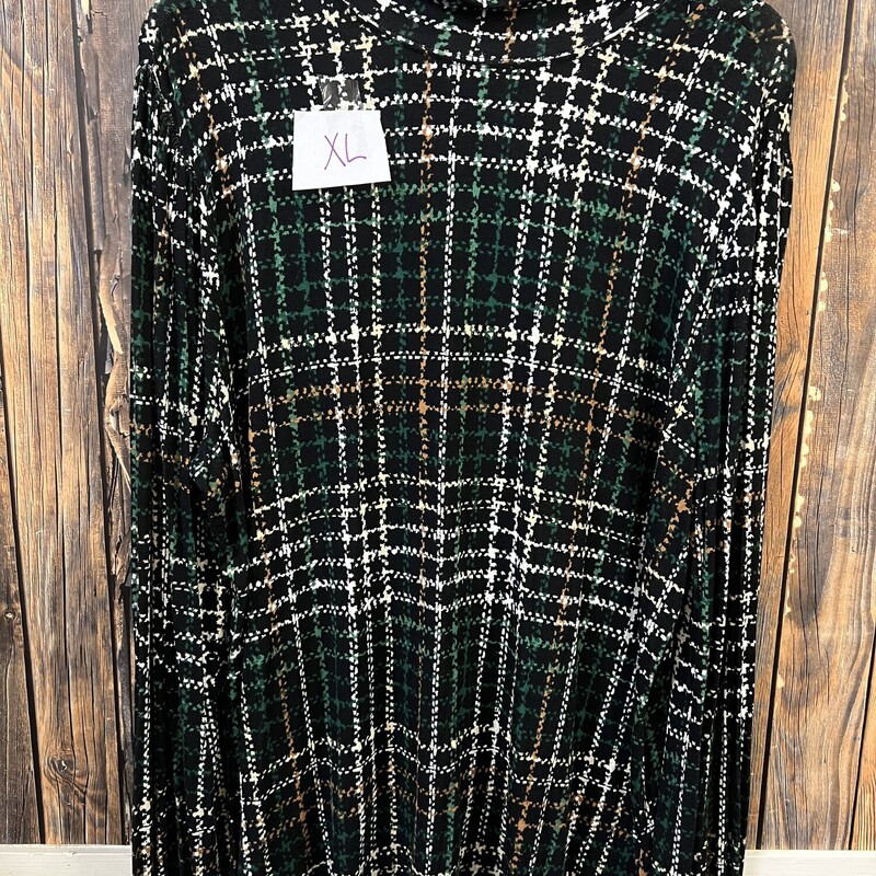 Black Green Check Top