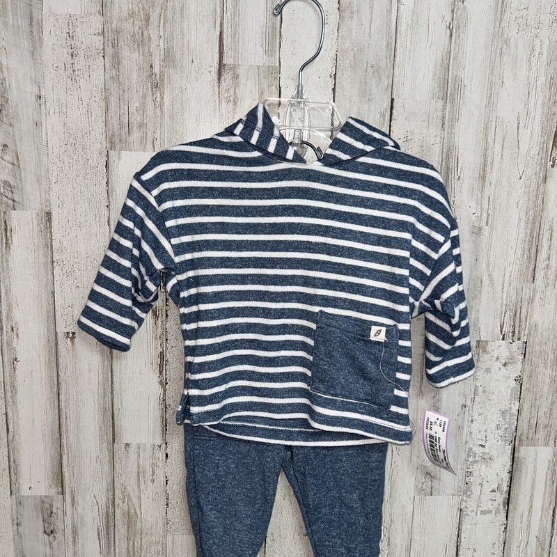 3/6M 2pc Blue Stripe Knit