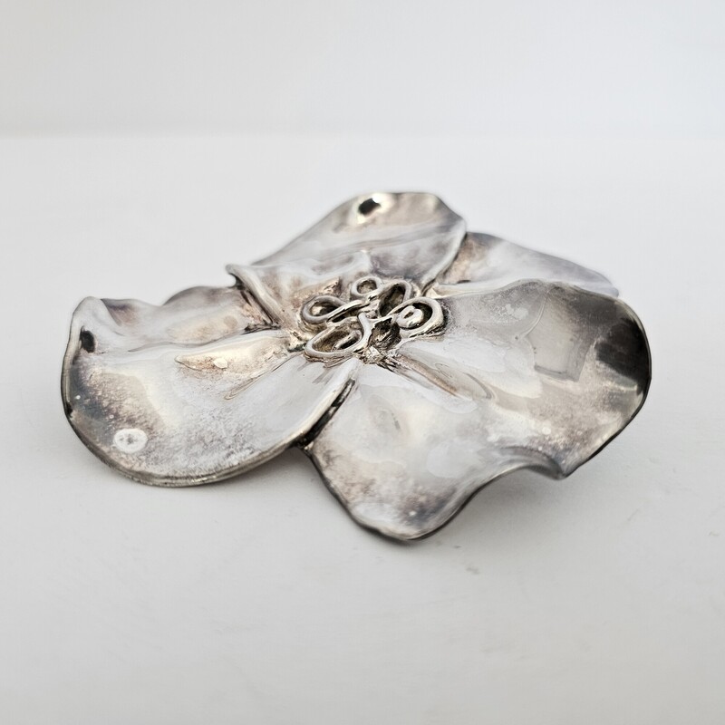 Sterling Flower, Silver, Size: Large