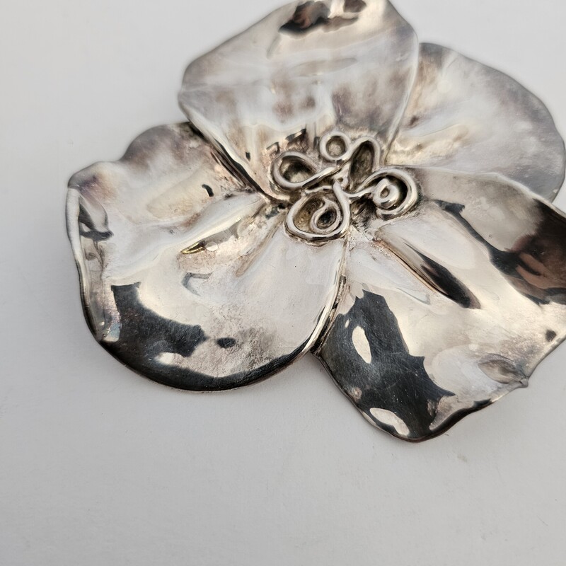 Sterling Flower, Silver, Size: Large