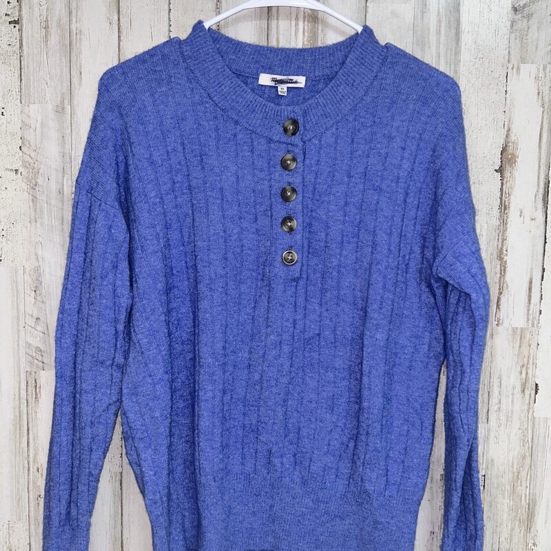 XS Blue Button Sweater