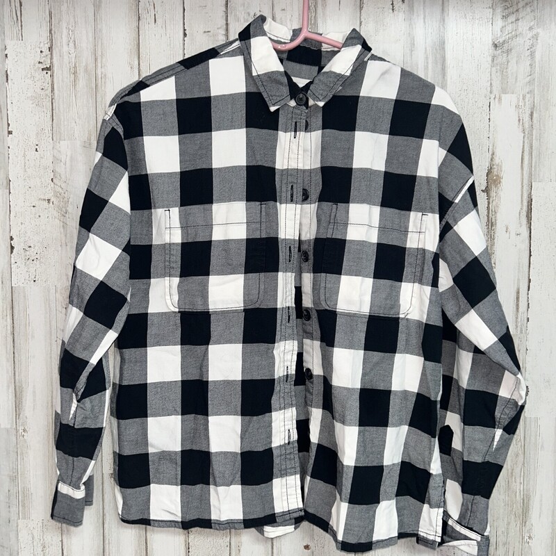 S Black Plaid Flannel, Black, Size: Ladies S