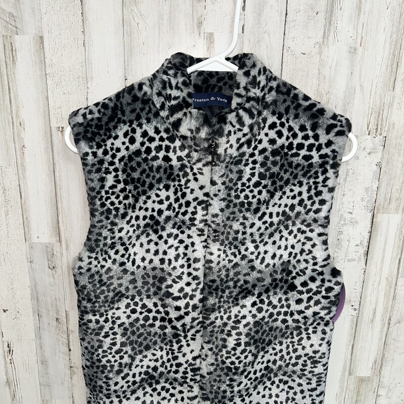 M Grey Fur Leopard Vest