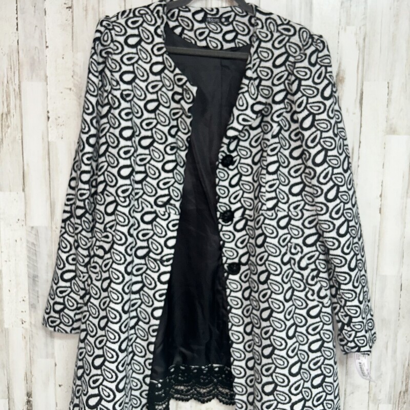 L Grey Printed Knit Jacke