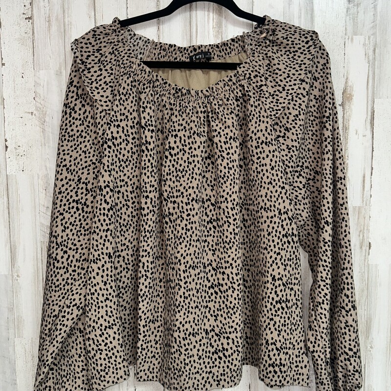 1X Tan Spotted Blouse