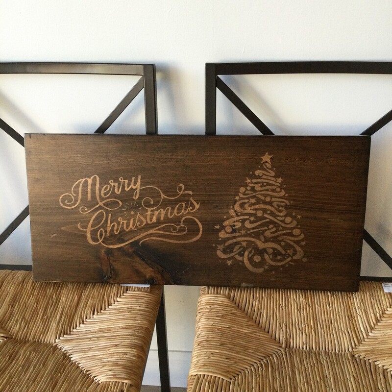 Wood Merry Christmas Sign,
Brown/Wood,
Size: 24.25 X 11.25 In