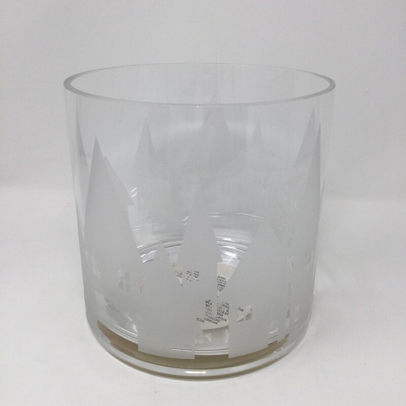 Frosted Homes Candle Holder,
Clear/Frosted,
Size: 6 X 6 In