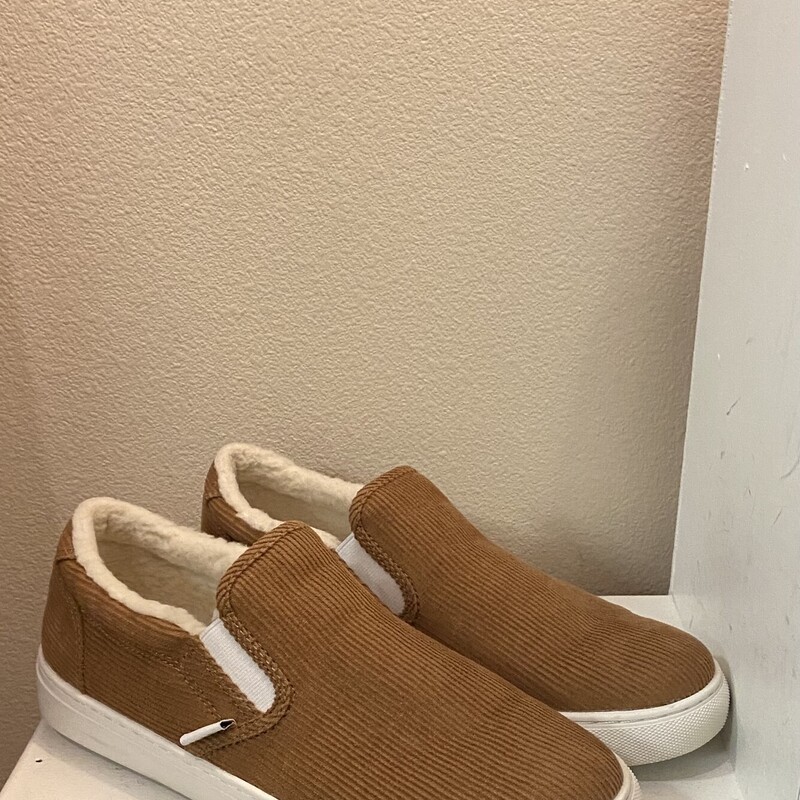 Camel Cord Sherpa Slipon