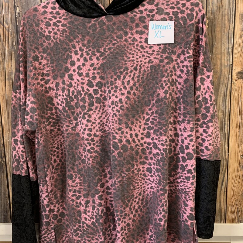 Pink Cheetah Shirt Hood, Size: XL