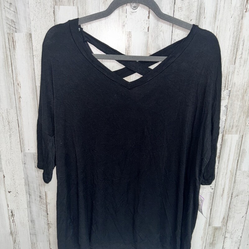 L Black Cut Out Top