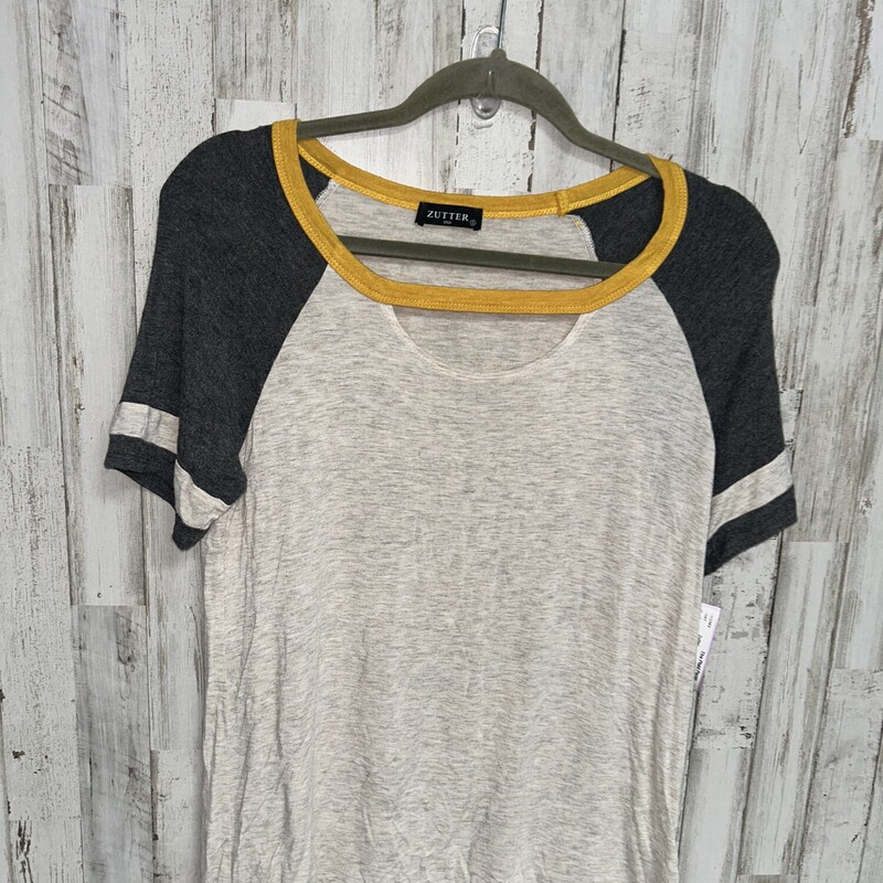 S Tan/Grey Keyhole Raglan