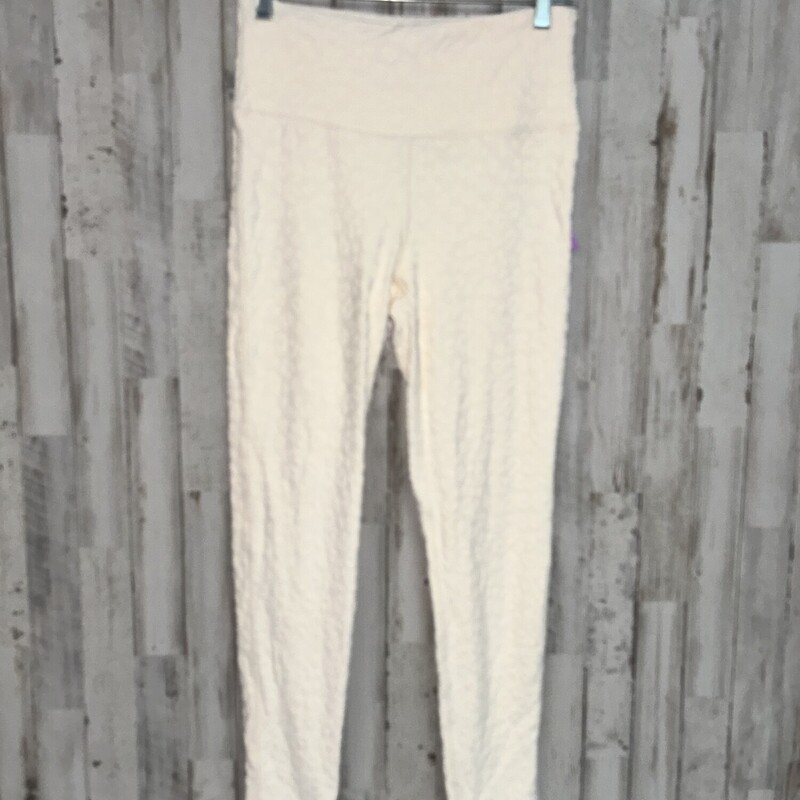 M Cream Leopard Leggings, White, Size: Ladies M