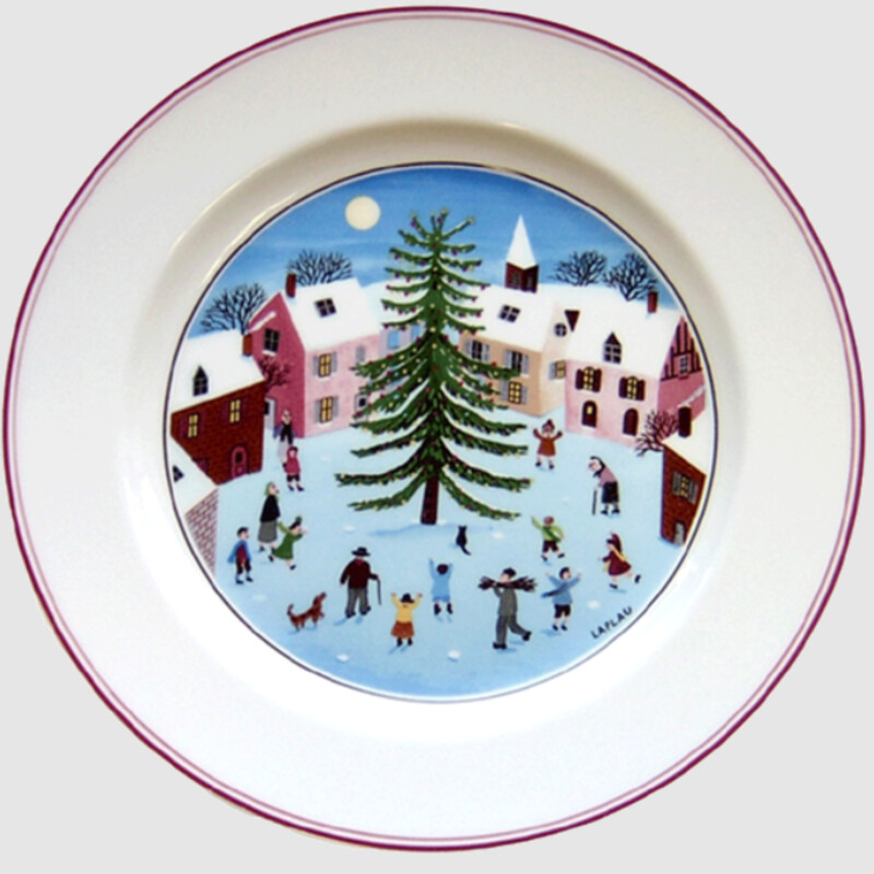 S4 Villeroy & Boch Naif Christmas Salad Plates
White Red Blue Brown Green
Size: 8Diam