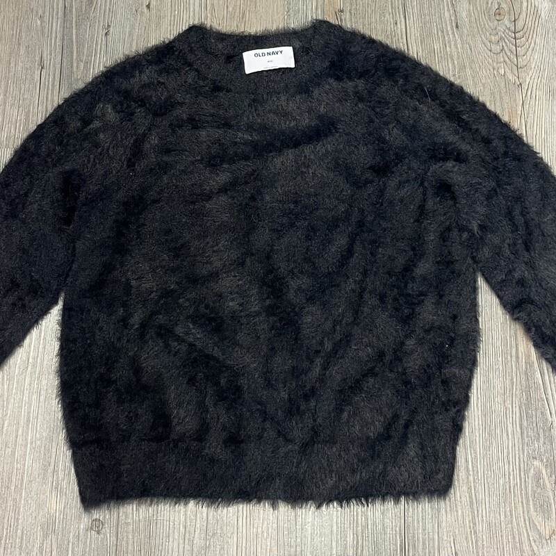 Old Navy Fuzzy Pull Over, Black, Size: 8Y