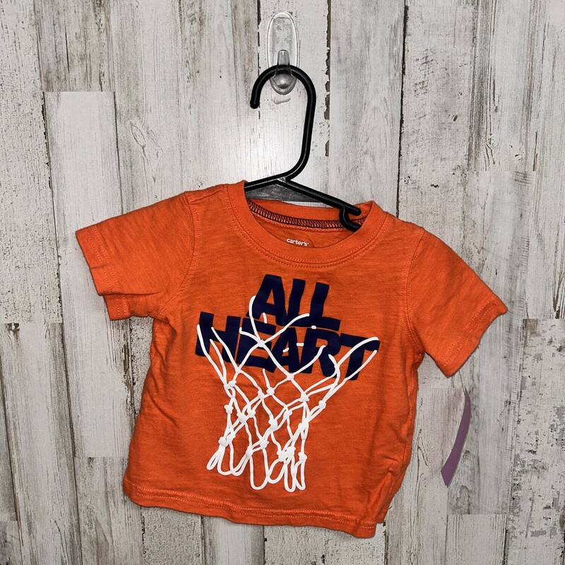 9M All Heart Tee, Orange, Size: Boy 0-9m