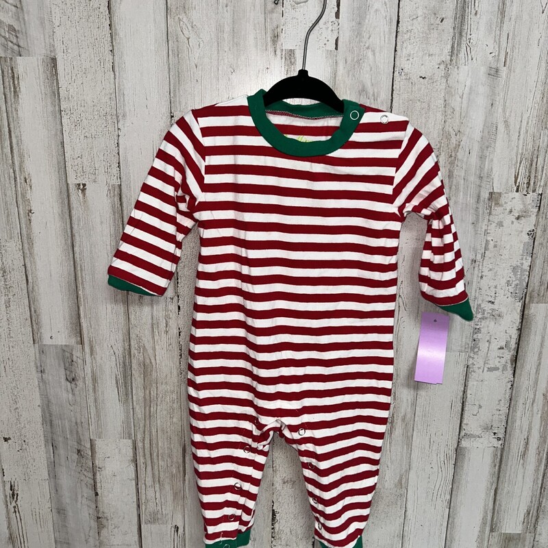 9M Red Striped Romper