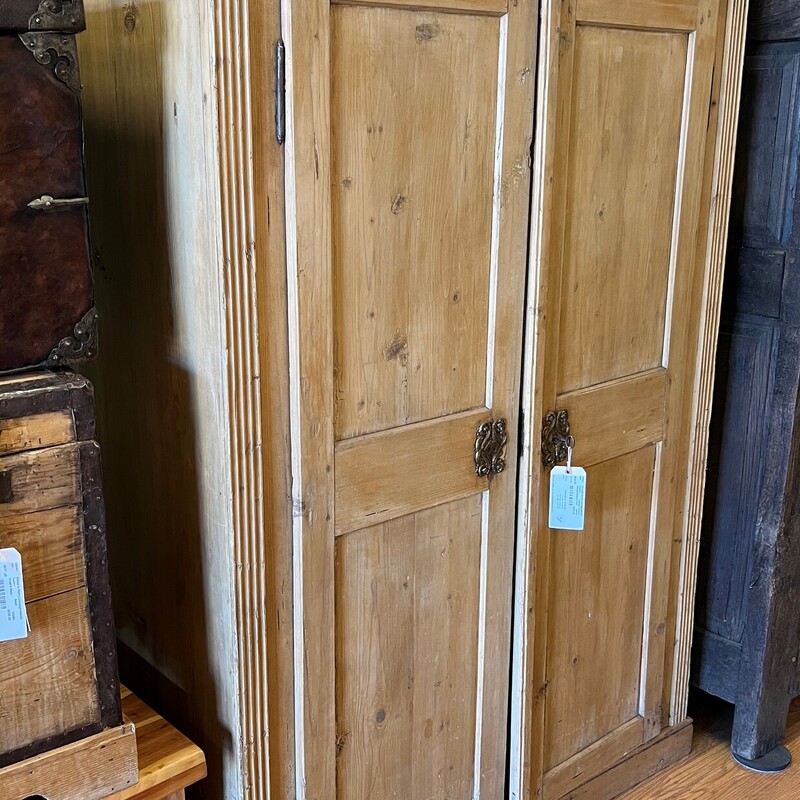 Antique Armoire Lined, Shelves, 2 Doors
49in wide x 24in deep x 70in tall