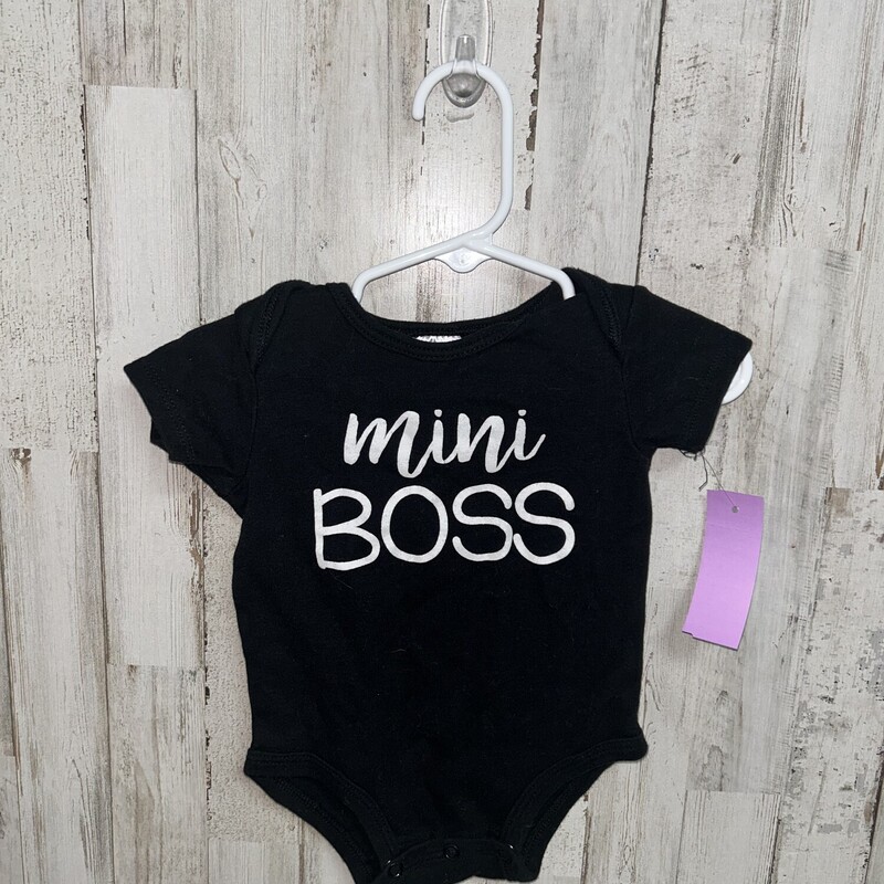 12M Mini Boss Onesie, Black, Size: Boy 12-24m