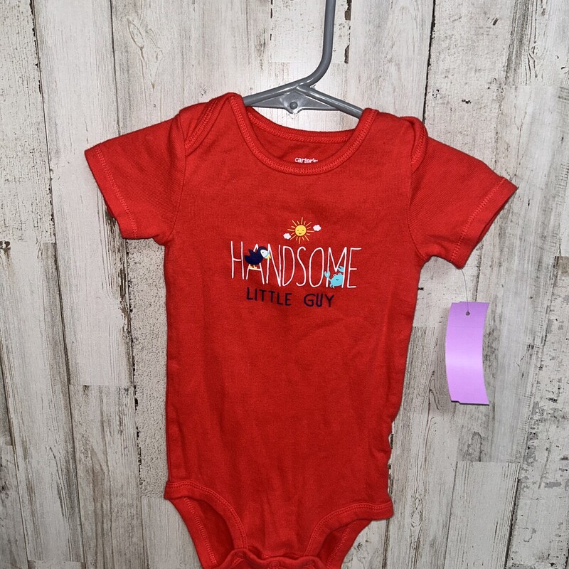 12M Handsome Little Guy O, Red, Size: Boy 12-24m