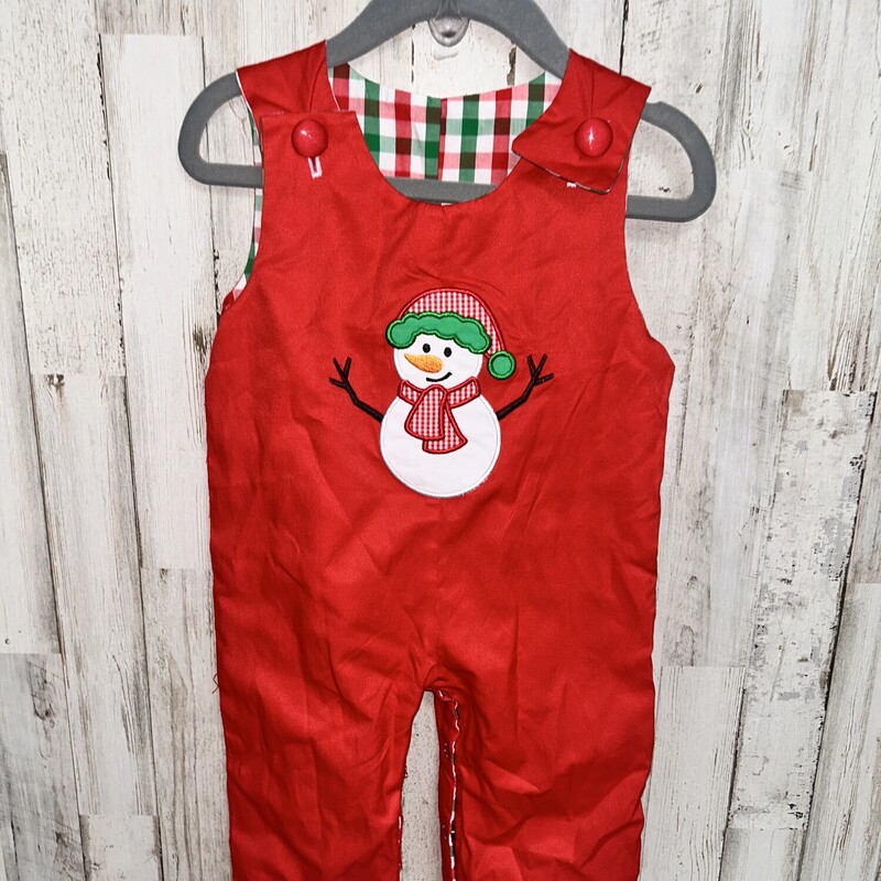 12M Red Snowman Romper