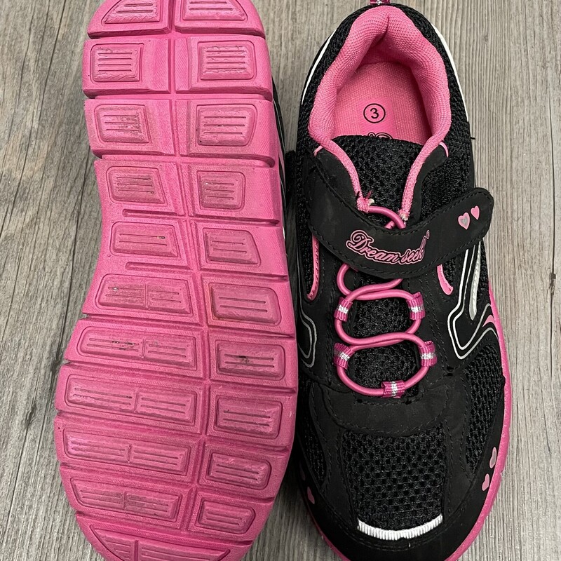 Dreamseek Running Shoes, Blk/pink, Size: 3Y