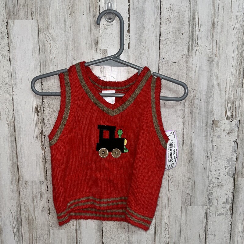 12M Red Train Sweater Ves