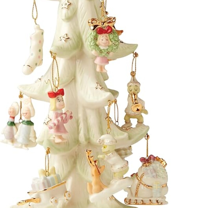 Lenox How the Grinch Stole Christmas Tree
Green Cream Mulitcolored Size: 5.5 x 13H
12 assorted ornaments included
Original box included