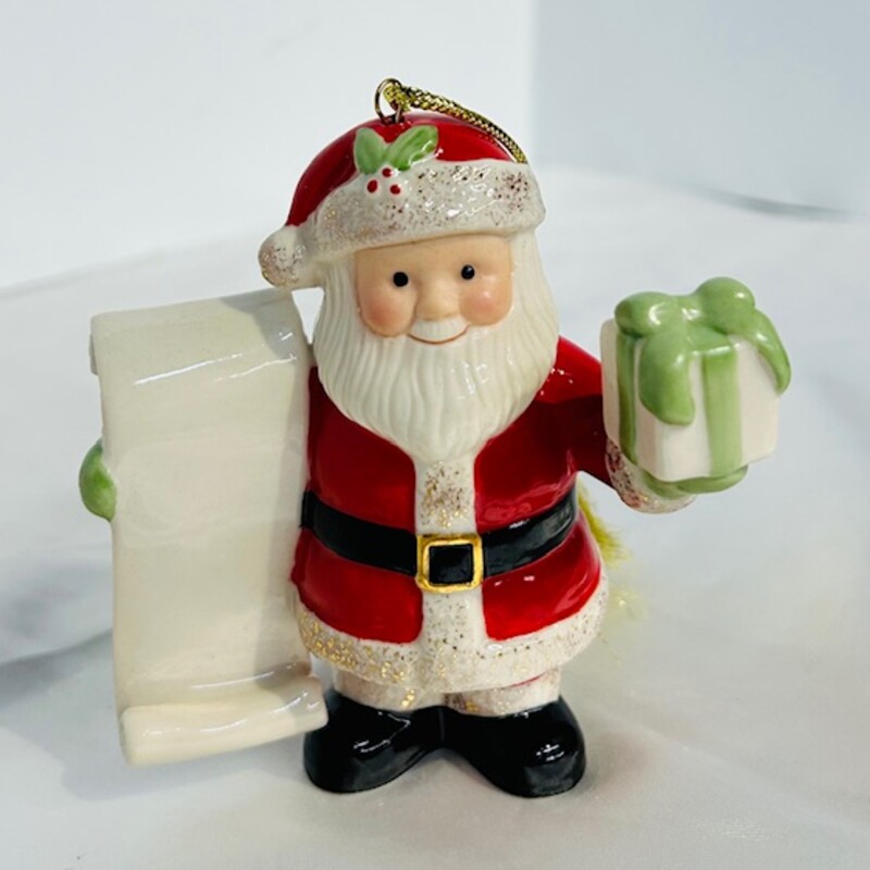 Lenox Santa With List Ornament
Xmas colors Black Size: 4.25L
Original box included
Retails: $39.95