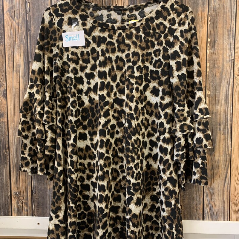 Leopard Shirt Flared Slee, Size: S