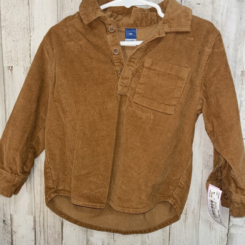 3T Tan Corduroy Button To