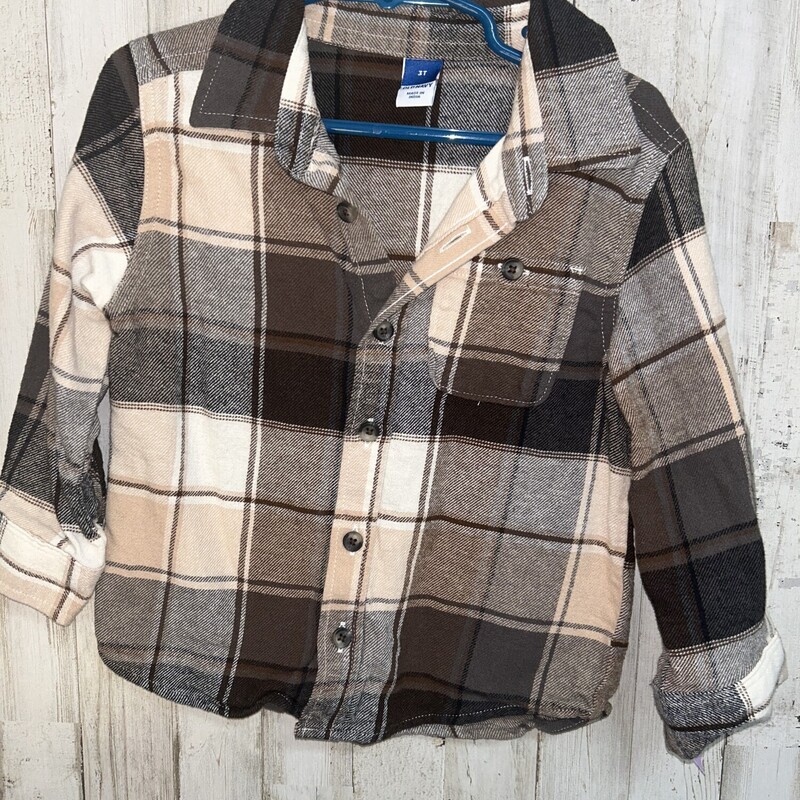 3T Brown Plaid Flannel