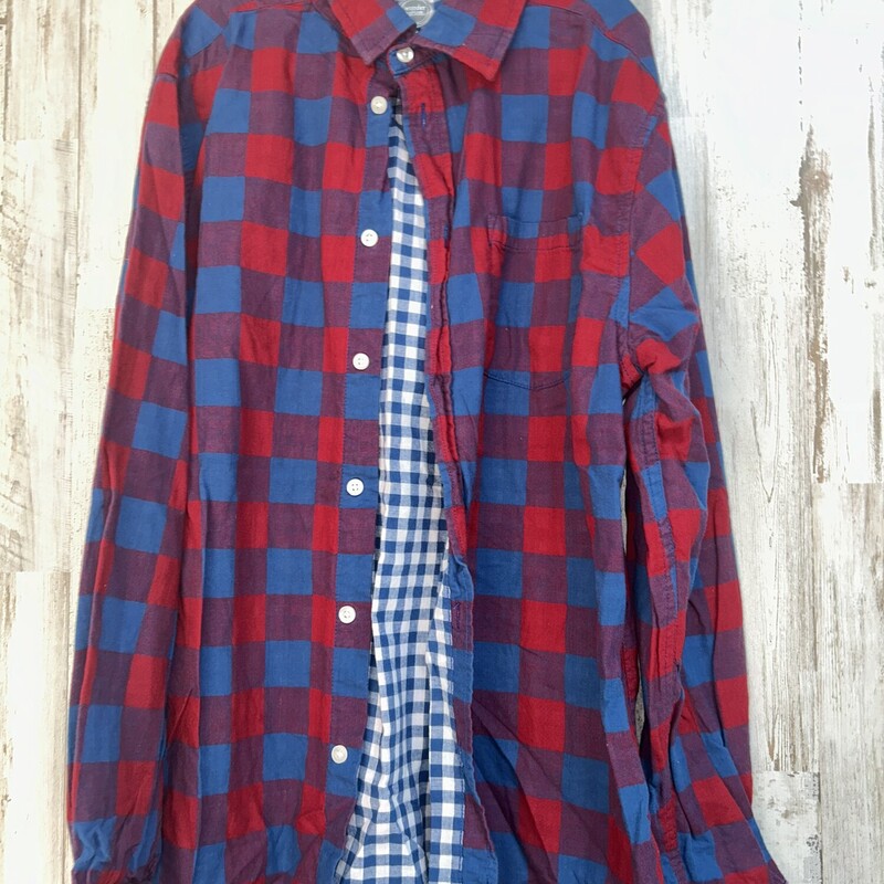 14/16 Blue/Red Plaid Butt, Blue, Size: Boy 10 Up