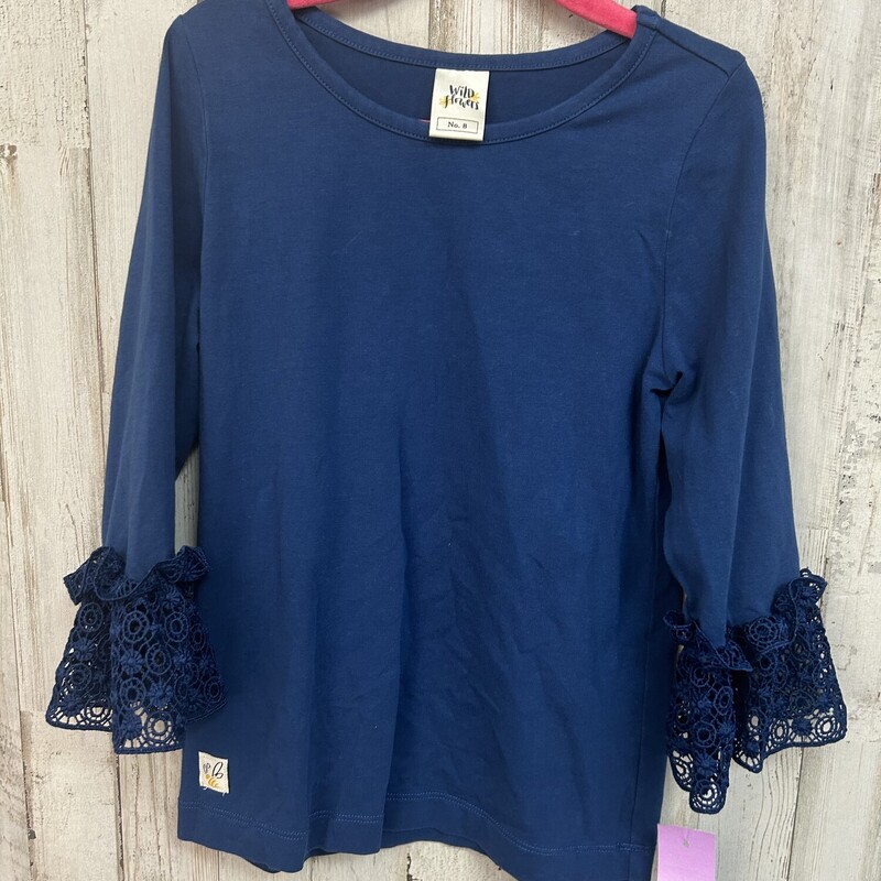 8 Blue Lace Sleeve Top