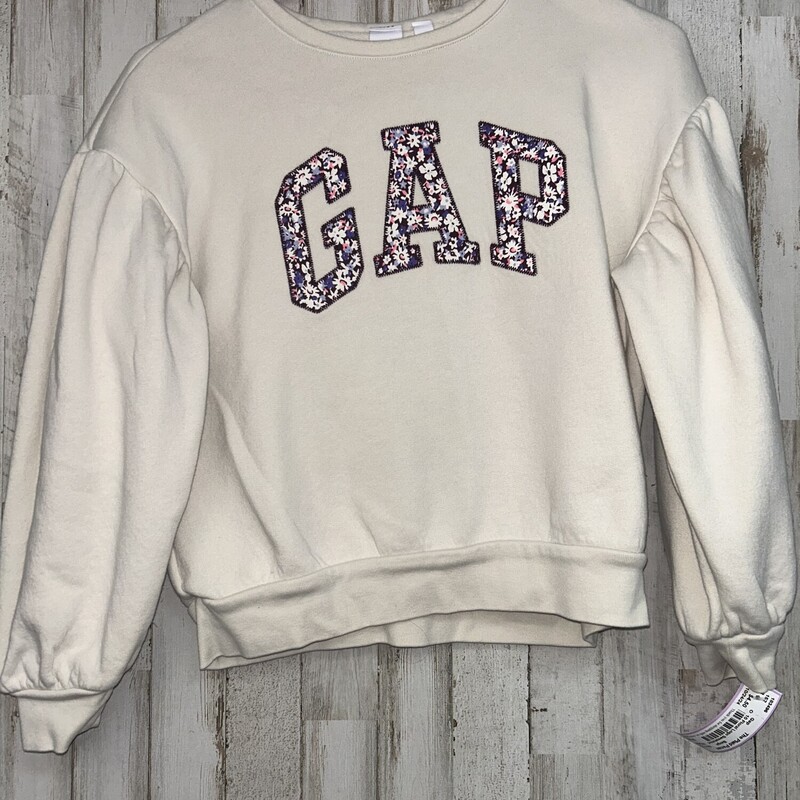 10 Floral Logo Sweatshirt, Beige, Size: Girl 10 Up