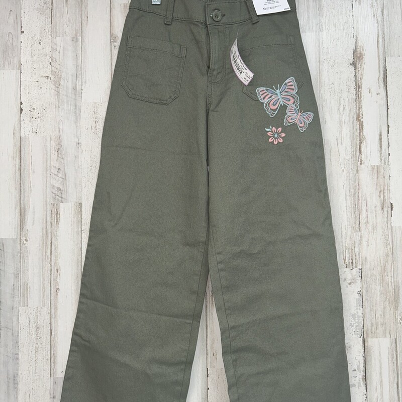 NEW 12 Olive Butterfly Pa, Green, Size: Girl 10 Up