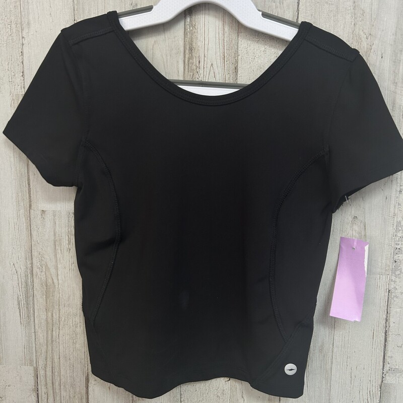 7/8 Black Athletic Crop T