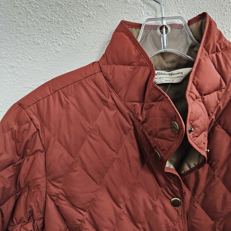 Eddie Bauer Quilted, Rust, Size: Large