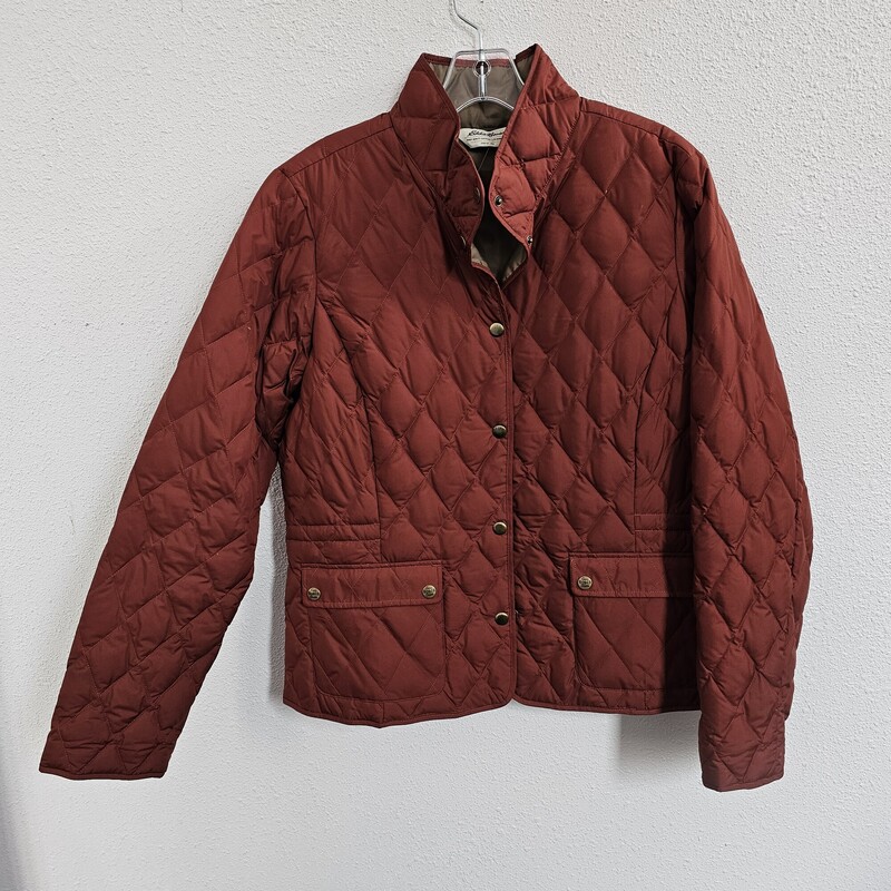 Eddie Bauer Quilted, Rust, Size: Large