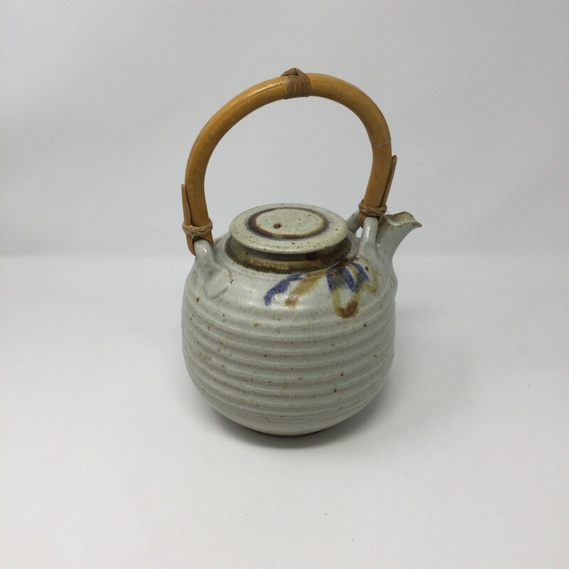 Pottery Teapot W/bamboo H