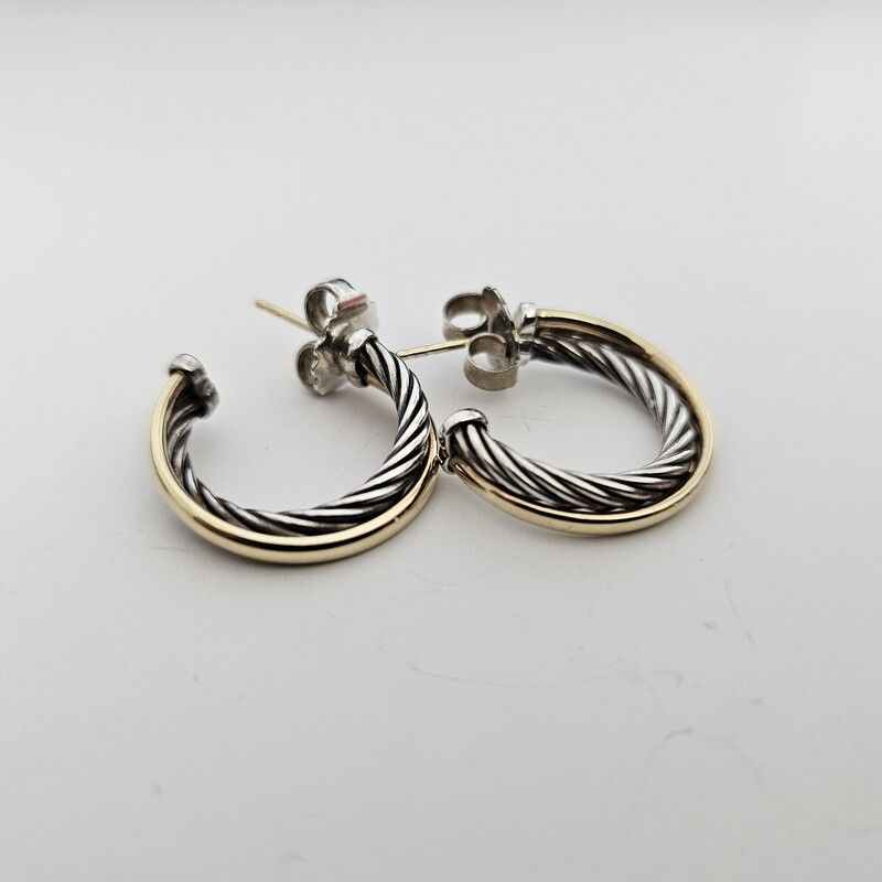 David Yurman Crossover, 18k/925, Size: Hoops