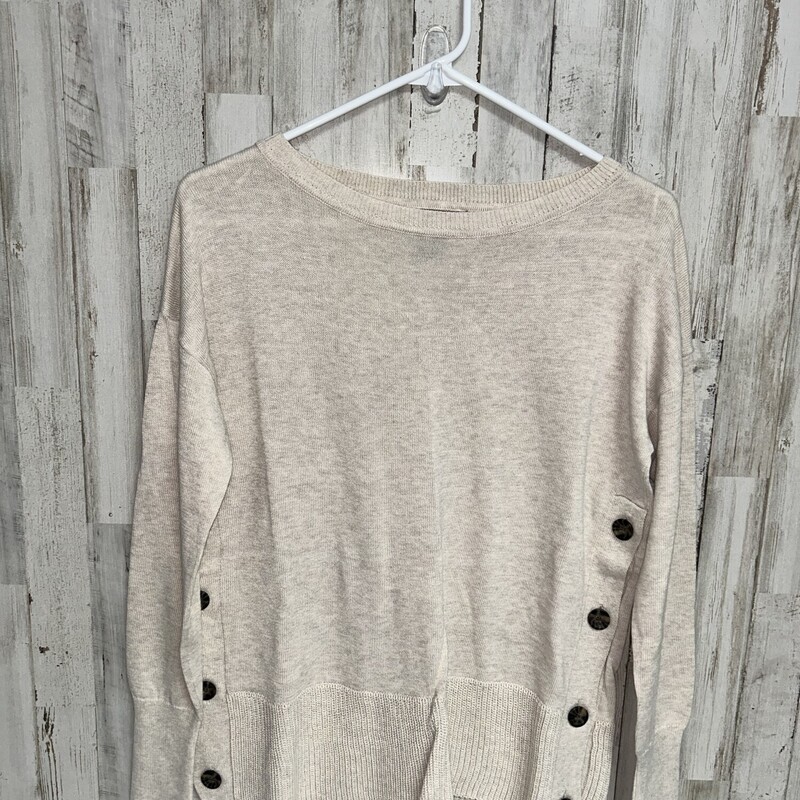 S Beige Knit Button Sweat, Beige, Size: Ladies S