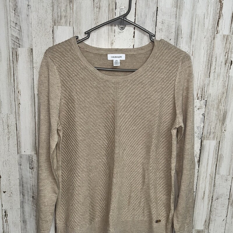 S Tan Knit Sweater, Tan, Size: Ladies S