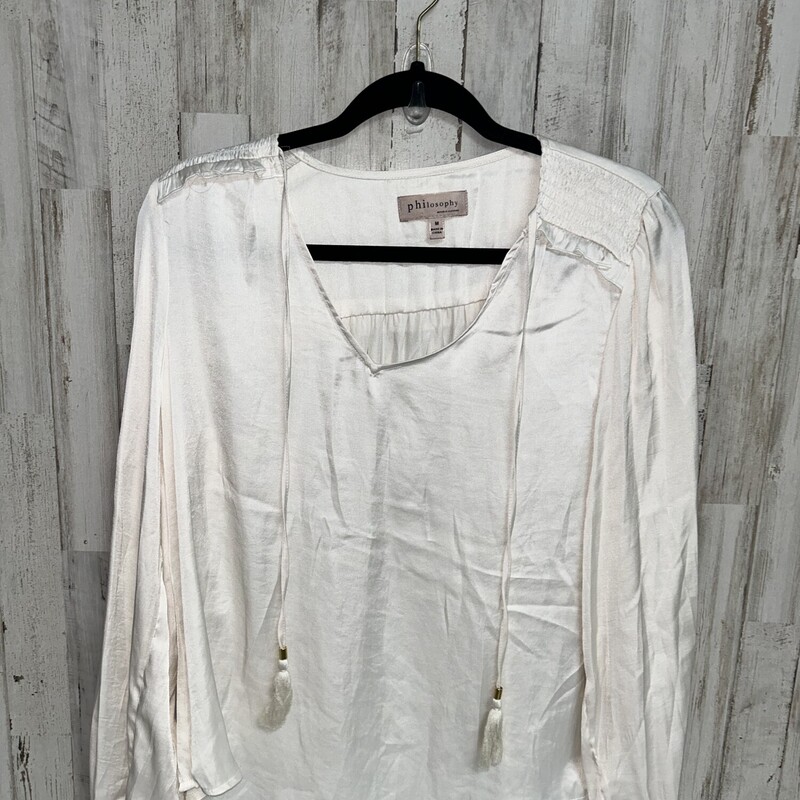 M White Smock Satin Top