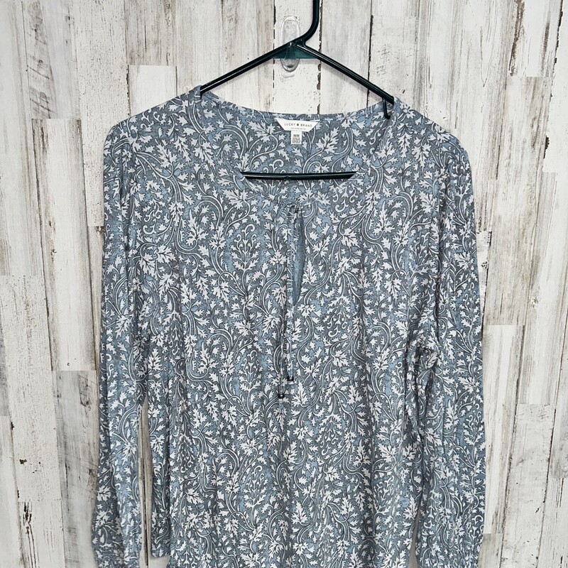 M Blue Printed Tie Top