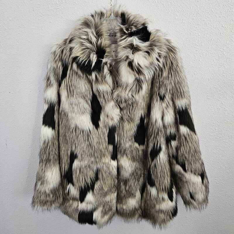 Seen Worn Faux Fur, Gryblk, Size: 8