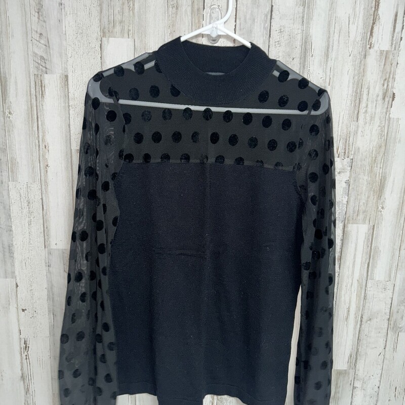 M Black Knit Mesh Dotted