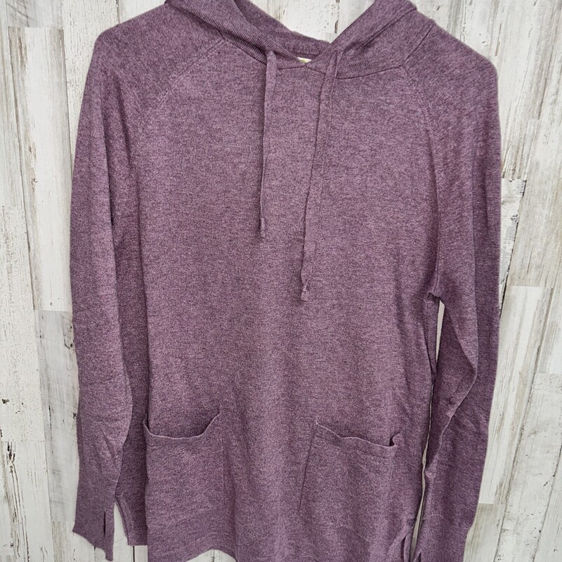 M Purple Knit Hooded Top