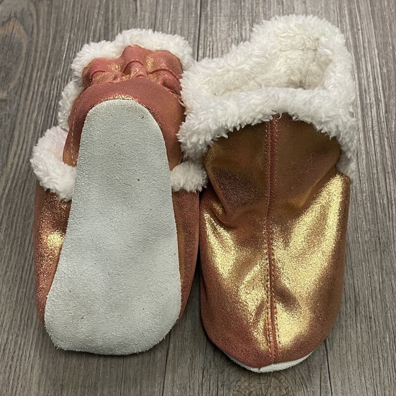 Robeez Booties, Rosegold, Size: 12-18M