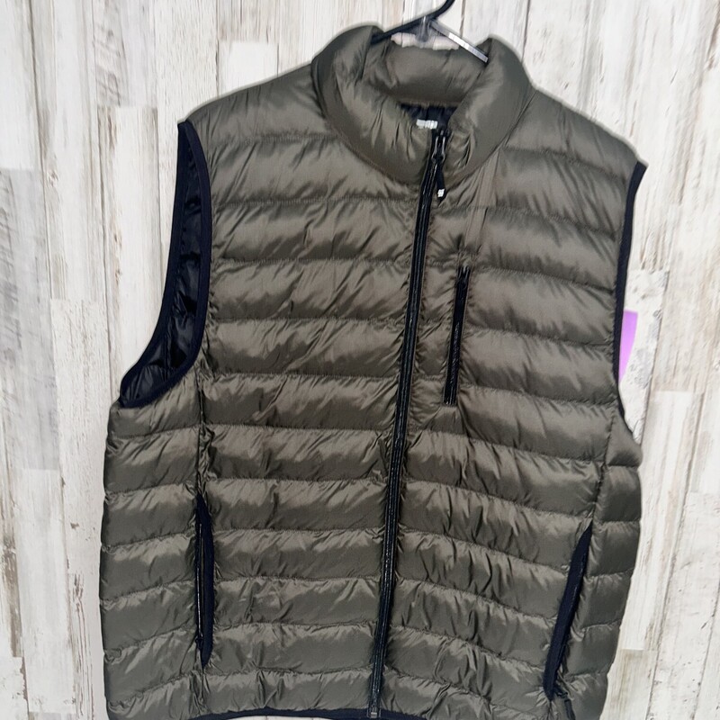 L Green Puffer Vest